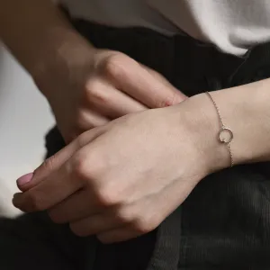 Gold karma bracelet with round diamond BALASANA Thumbnail