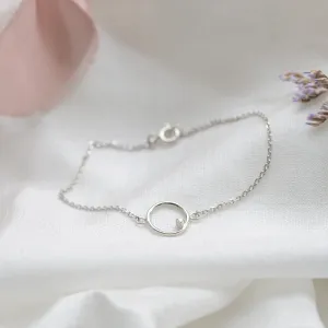 Gold karma bracelet with round diamond BALASANA Thumbnail