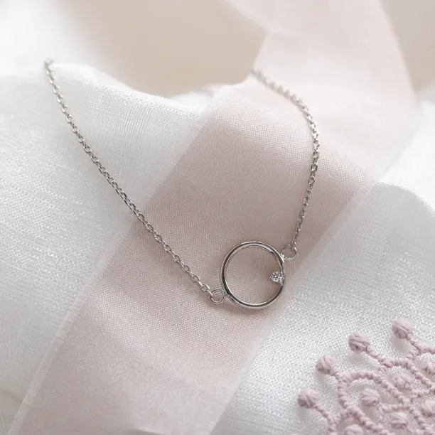 Gold karma bracelet with round diamond BALASANA Image