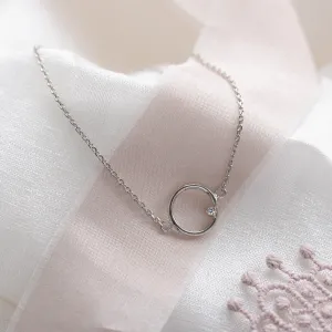 Gold karma bracelet with round diamond BALASANA Thumbnail