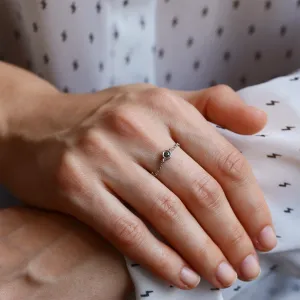 Gold chain ring with salt and pepper diamond DAITHI Thumbnail