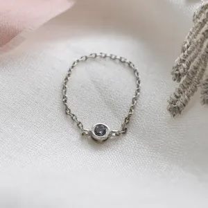 Gold chain ring with salt and pepper diamond DAITHI Thumbnail