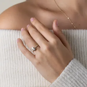 Gold vintage ring with salt and pepper diamond FERGAL Thumbnail