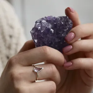 Kite amethyst ring in solid gold DARERCA Thumbnail