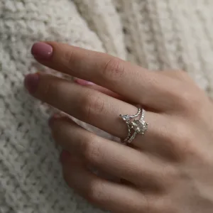 Gold vintage ring with salt and pepper diamond EIMMEAR Thumbnail