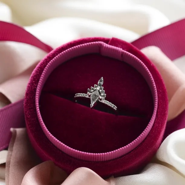 Opulent cluster gold ring with salt and pepper diamonds DUBHEASA Image