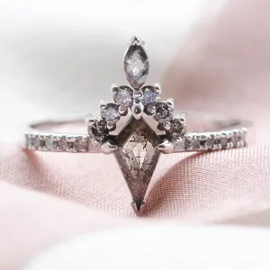 Opulent cluster gold ring with salt and pepper diamonds DUBHEASA Thumbnail