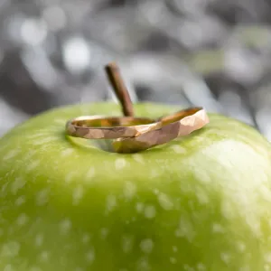 Matte gold wedding bands with hammered surface ETAIN Thumbnail