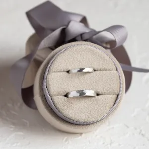 Matte gold wedding bands with hammered surface ETAIN Thumbnail