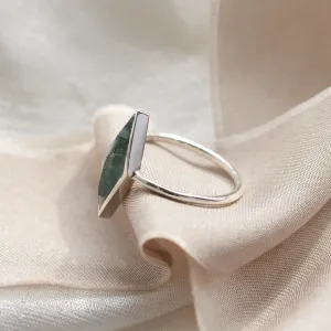 Gold ring with kite moss agate FINOLA Thumbnail