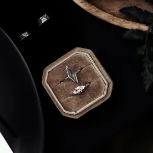 Gold ring with kite moss agate FINOLA Thumbnail