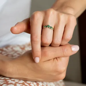 Eternity gold ring with moss agates OISIN