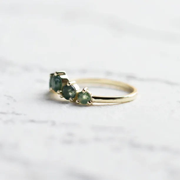 Eternity gold ring with moss agates OISIN Image