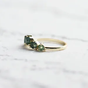 Eternity gold ring with moss agates OISIN Thumbnail