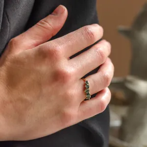 Eternity gold ring with moss agates OISIN Thumbnail