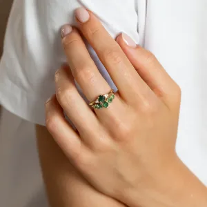 Eternity gold ring with moss agates OISIN Thumbnail