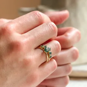 Eternity gold ring with moss agates OISIN Thumbnail