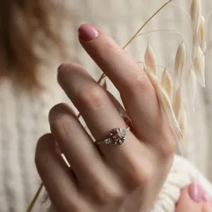 Gold vintage ring with salt and pepper diamonds EITHNE Thumbnail