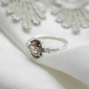 Gold vintage ring with salt and pepper diamonds EITHNE Thumbnail