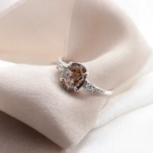 Gold vintage ring with salt and pepper diamonds EITHNE Thumbnail