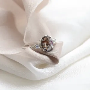 Gold vintage ring with salt and pepper diamonds EITHNE Thumbnail