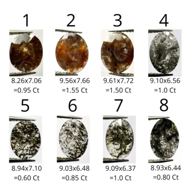 Gold vintage ring with salt and pepper diamonds EITHNE Image