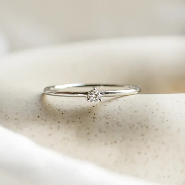 Minimalist engagement ring with diamond NESSA Image