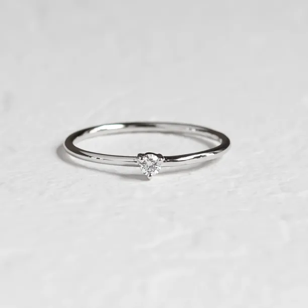 Minimalist engagement ring with diamond NESSA Image