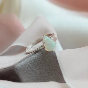 Pear white opal gold ring Eireann Thumbnail