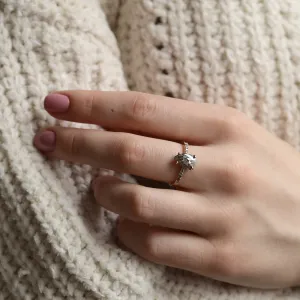 Vintage salt and pepper diamond engagement ring GRIONA Thumbnail