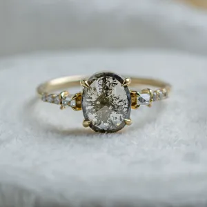 Fine salt and pepper diamond ring with side diamonds BRONAGH Thumbnail