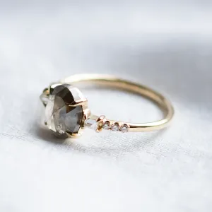 Fine salt and pepper diamond ring with side diamonds BRONAGH Thumbnail