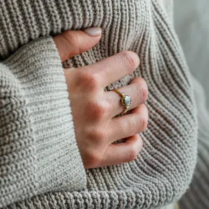 Fine salt and pepper diamond ring with side diamonds BRONAGH Thumbnail