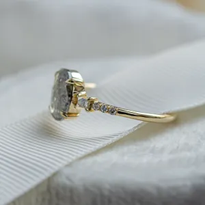 Fine salt and pepper diamond ring with side diamonds BRONAGH Thumbnail