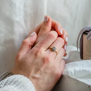 Fine salt and pepper diamond ring with side diamonds BRONAGH Thumbnail