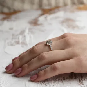 Fine salt and pepper diamond ring with side diamonds BRONAGH Thumbnail