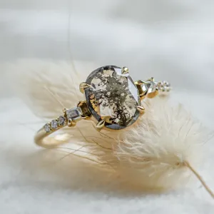 Fine salt and pepper diamond ring with side diamonds BRONAGH Thumbnail