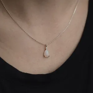 Gold white opal necklace with diamond IMOGEN Thumbnail