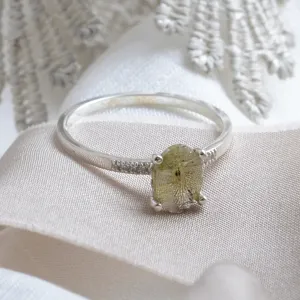 Gold engagement ring with salt and pepper diamond and side diamonds AILBHE Thumbnail