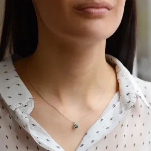 Gold necklace with round moss agate SIOBHAN Thumbnail