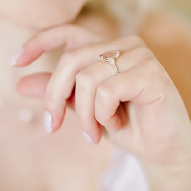 Gold ring with strawberry quartz and diamonds SWEETIE Image