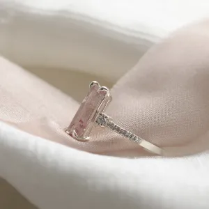 Gold ring with strawberry quartz and diamonds SWEETIE Thumbnail