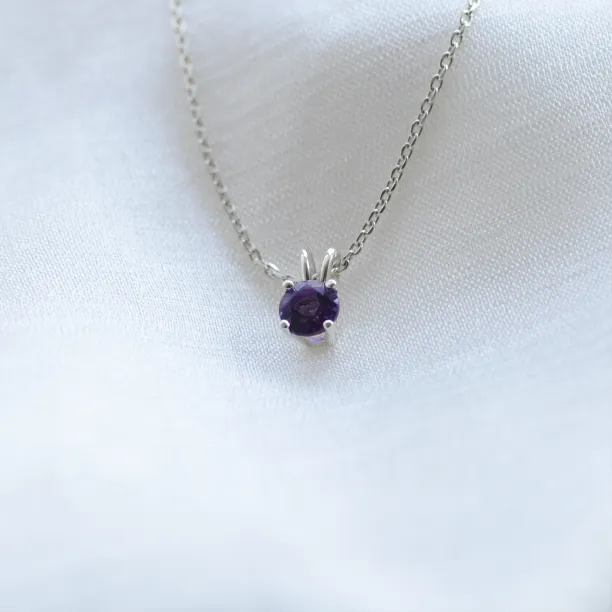 Gold necklace with purple amethyst SHANNON Image