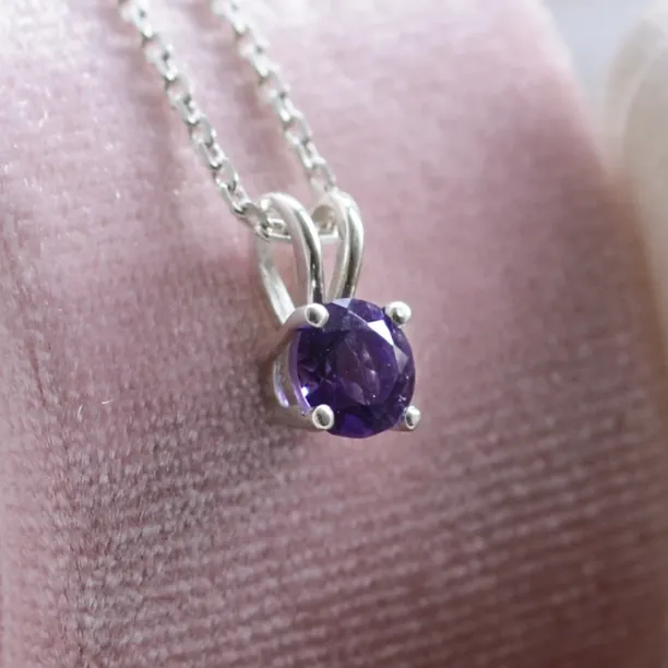 Gold necklace with purple amethyst SHANNON Image