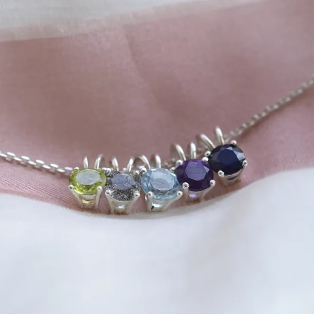 Minimalist gold necklace with aquamarine SINEAD Image