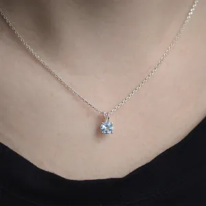 Minimalist gold necklace with aquamarine SINEAD