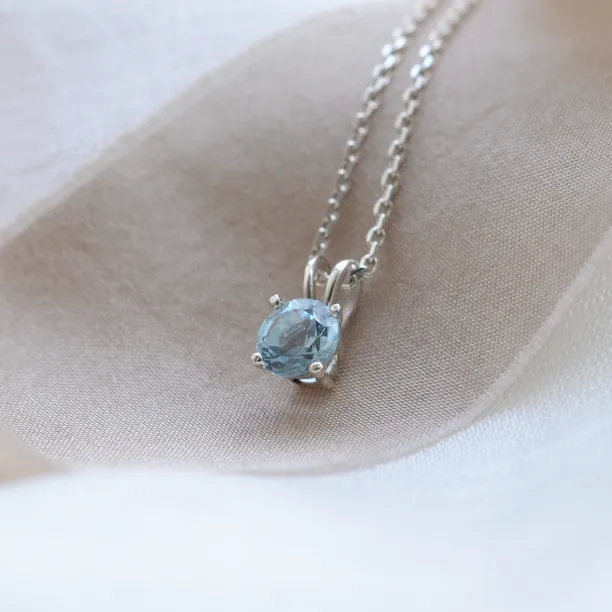 Minimalist gold necklace with aquamarine SINEAD Image