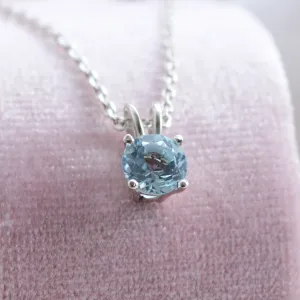 Minimalist gold necklace with aquamarine SINEAD Thumbnail