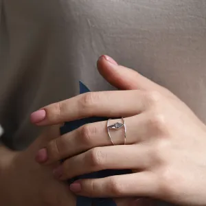 Gold double ring with salt and pepper diamond GRAINNE Thumbnail