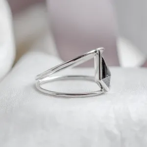 Gold double ring with salt and pepper diamond GRAINNE Thumbnail